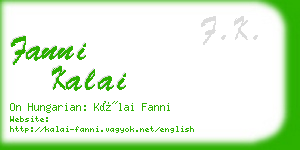 fanni kalai business card